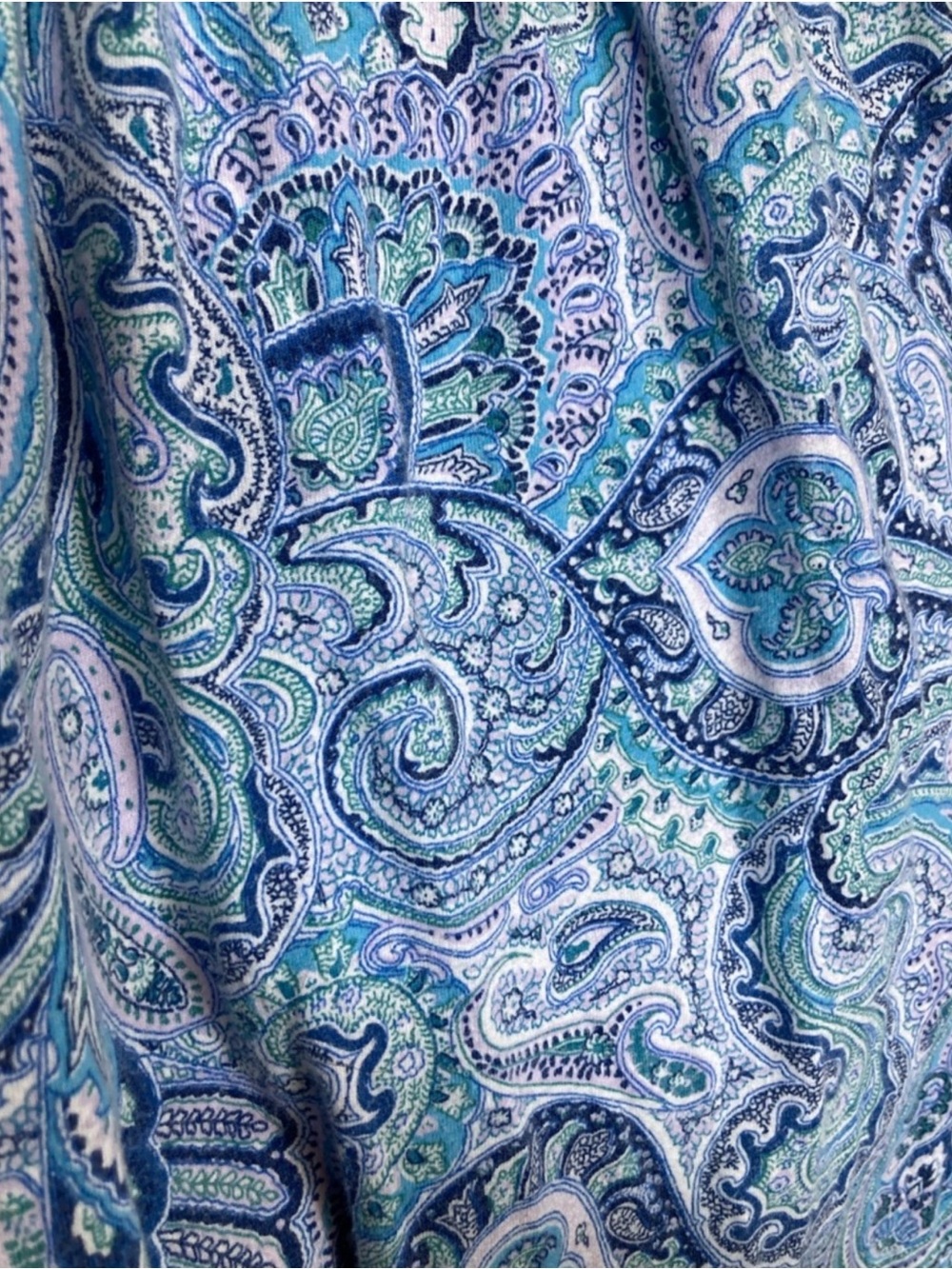 Lauren Ralph Lauren Blue Paisley Sleeveless Ruffle Nightgown Sz Sm - Picture 5 of 8